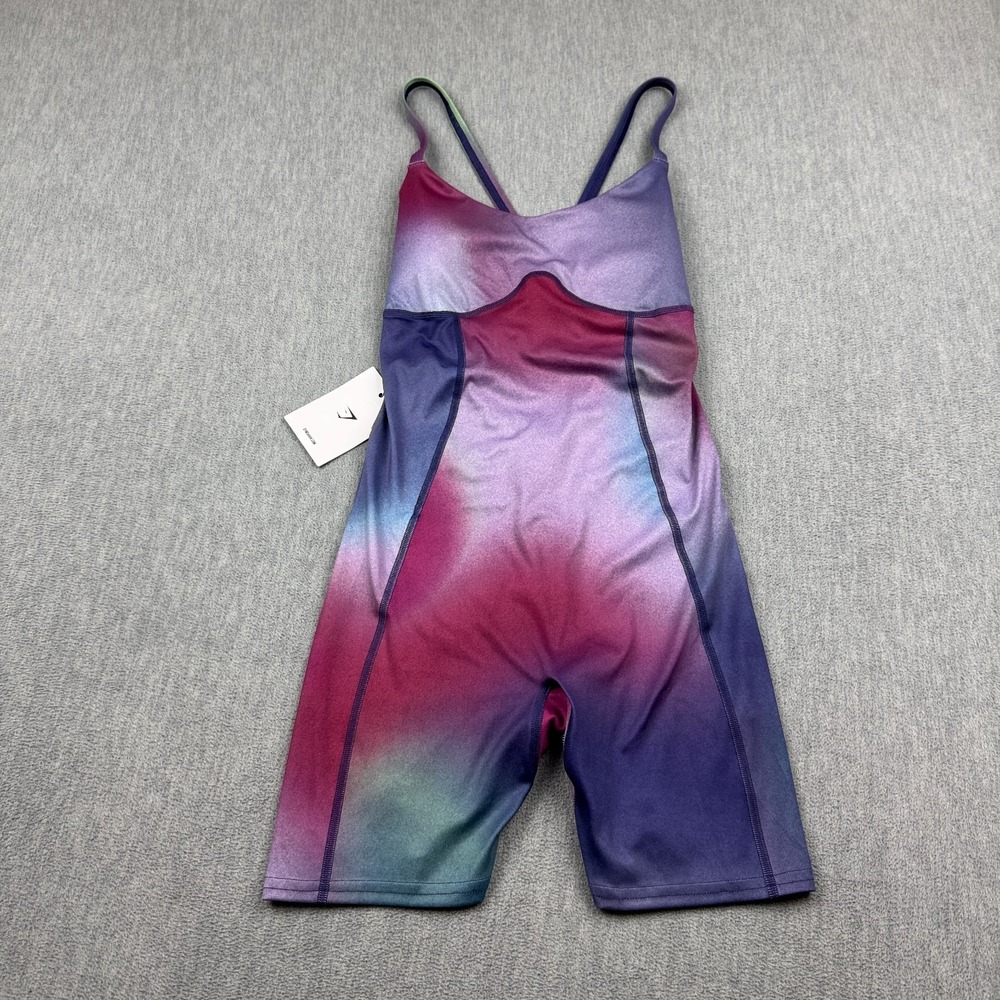 Gymshark Strappy All In One Body Fit Bodysuit Womens XS Purple Workout Gym NWT